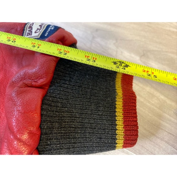 NBA ATLANTA HAWKS Hardwood Classics Wool Leather Jacket G-III Gray Red Men’s XXL - Picture 14 of 16